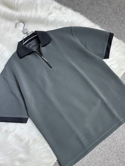 DEEP ASH ZIPPER POLO